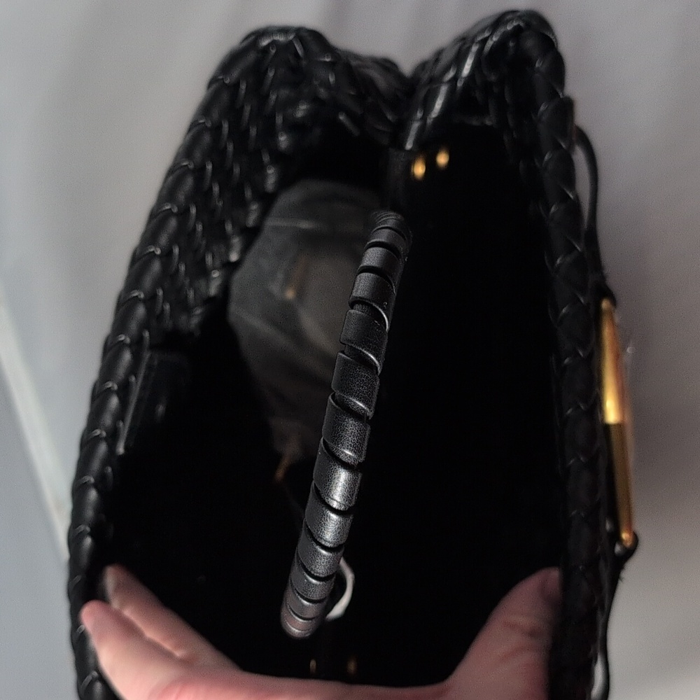 JW PEI Black Woven Elora Tote Bag Purse - Picture 4 of 13